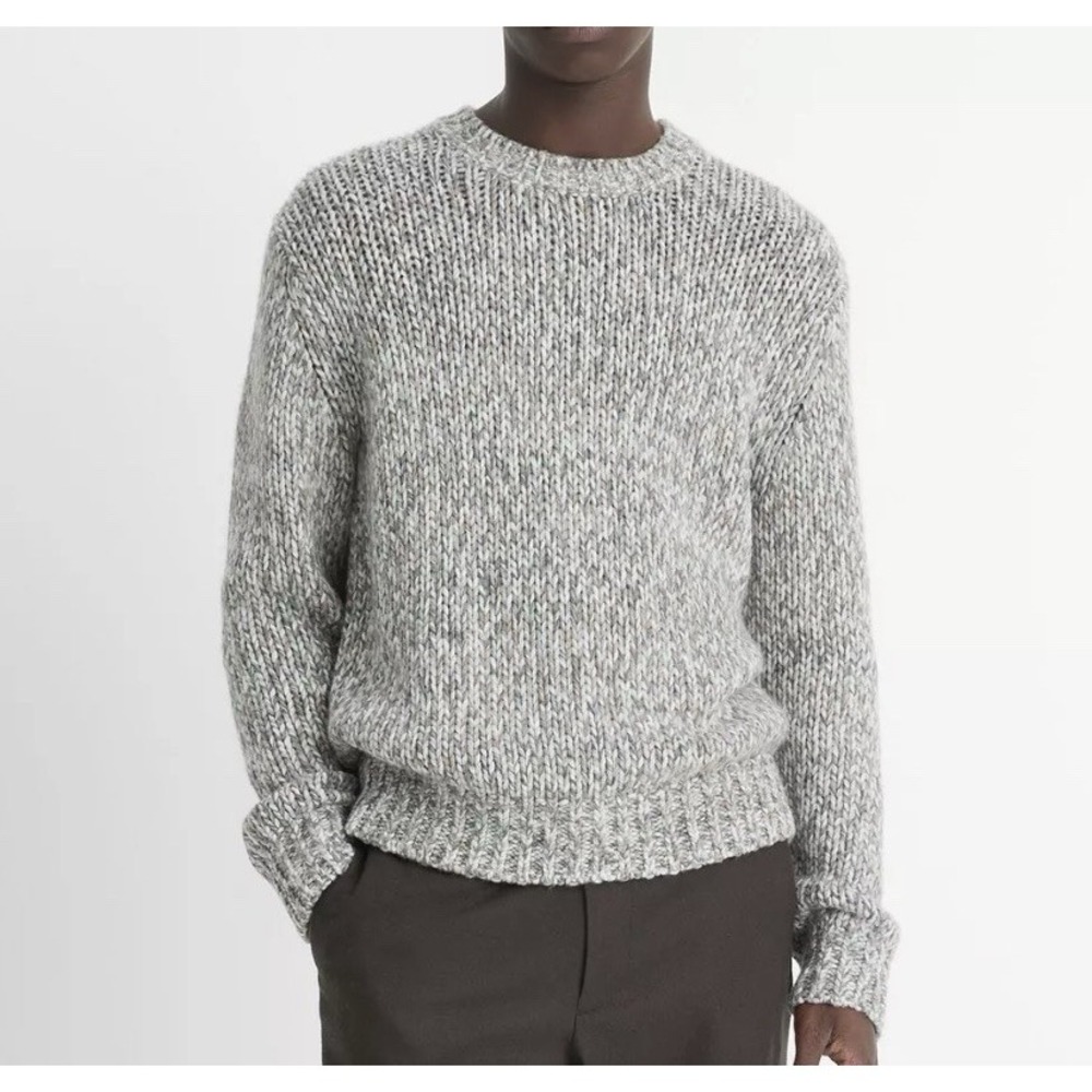 Vince Homespun Marl Men's Crewneck‎ Grey Sweater Size Large NWT